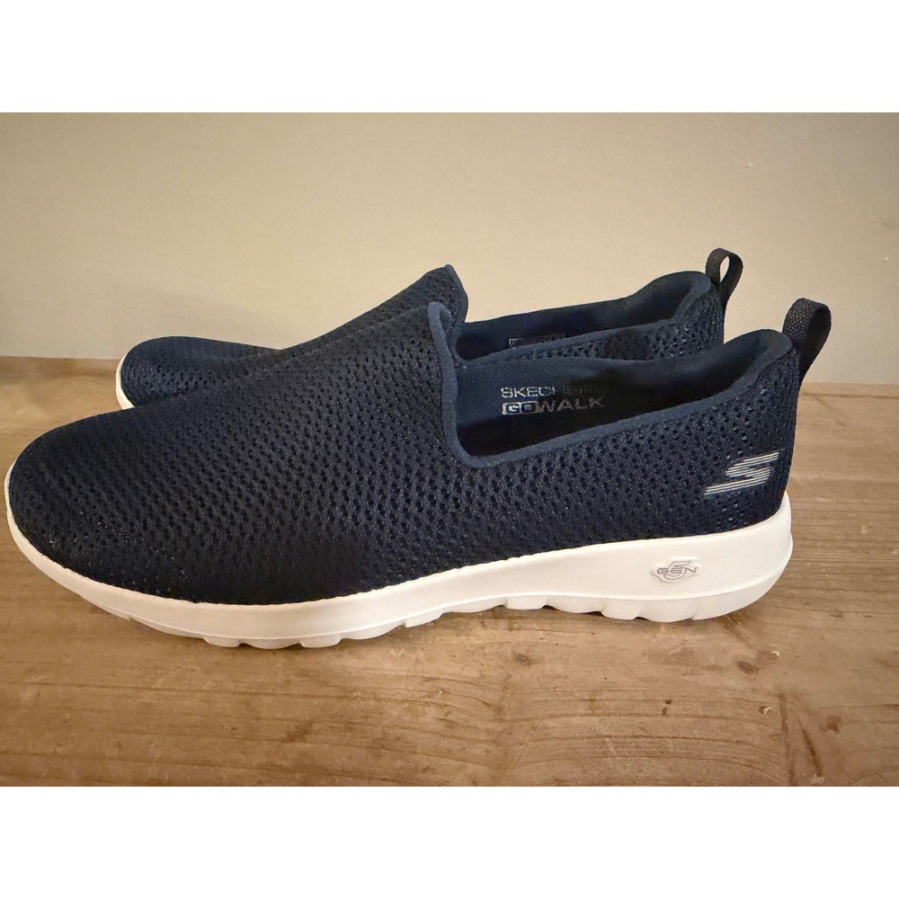 Skechers GoWalk Joy Navy Blue Mesh Slip On Walking Shoes Womens Sneakers 15601 - Picture 4 of 6